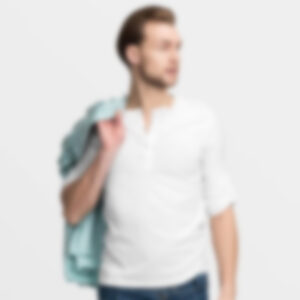 White tucked sleeves t-shirt - Image 2