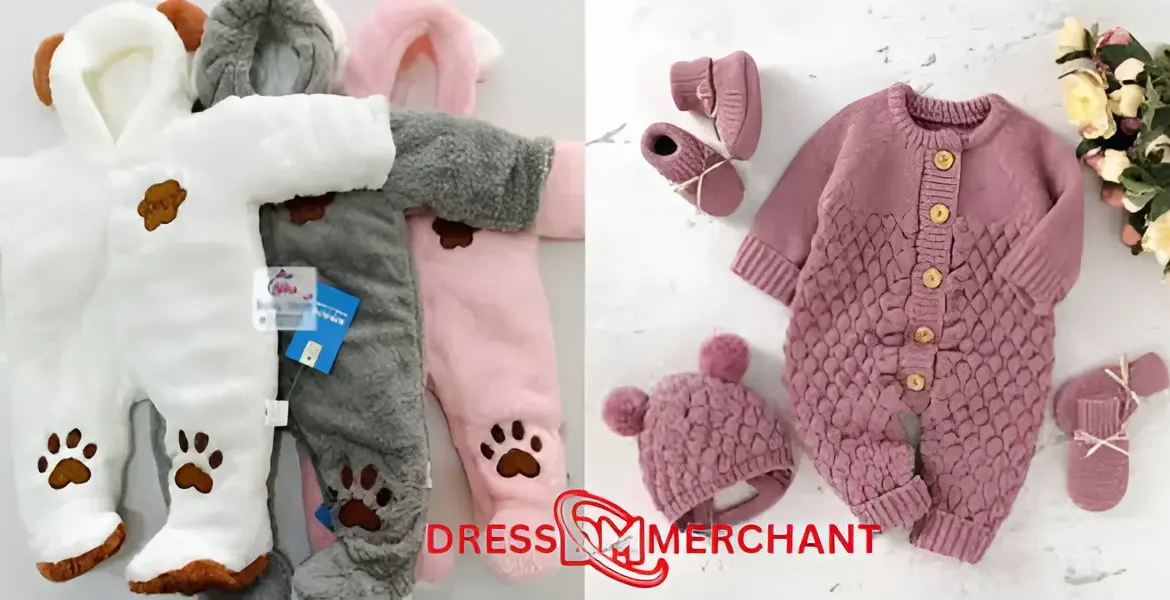 Knit Cotton Baby Rompers For Winter Layering